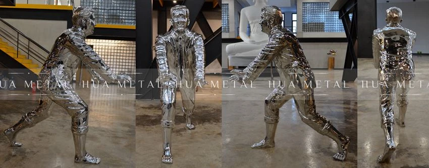 Cast stainless steel figure statue