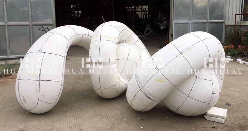 hard foam model of stainless steel sculpture