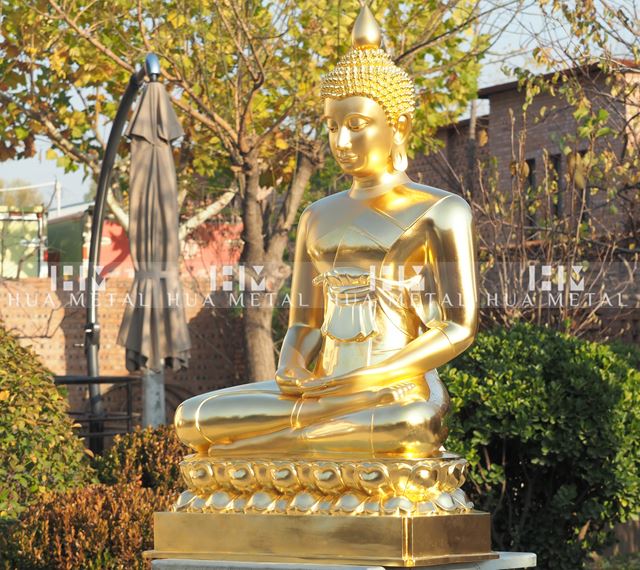 Gold Leaf Bronze Buddha Statue